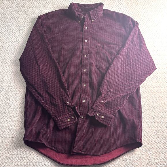 Eddie Bauer‎ Men’s Plaid Corduroy Button-Down Long Sleeve Shirt Large - Picture 3 of 11